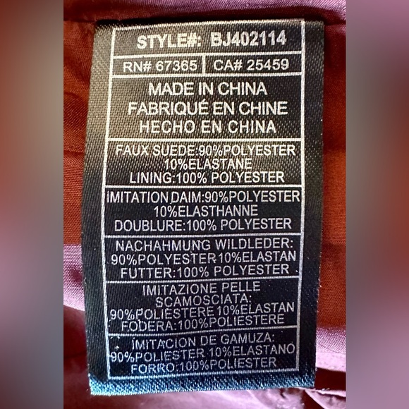 BB Dakota Love Walk Faux Suede Moto Jacket In Cherrywood Sz M Pearls & Studs - Picture 12 of 13